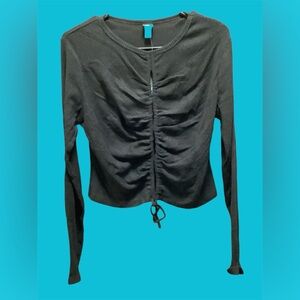 Wild Fable Elegant Black Ruched Long Sleeve Top. Super soft! NEW!!